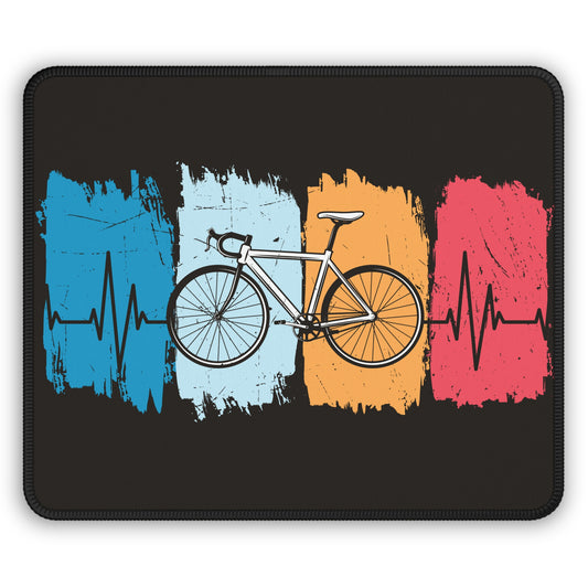 Cycling Heartbeat Mouse Pad - Graphic Bike Desk Decor