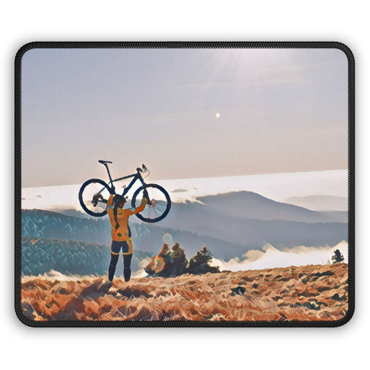 Mountain Ride Moment Mouse Pad - Scenic Cycling Desk Decor