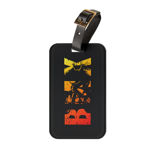 BMX Luggage Tag - Retro BMX Rider Design, Cycling Travel Tag, Gift for BMX Riders & Bike Lovers