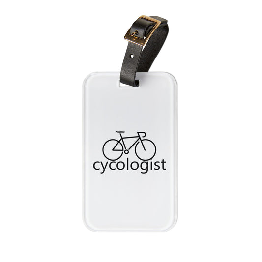 Cycologist Funny Luggage Tag for Cyclists - Bike Lover Travel Tag with Leather Strap