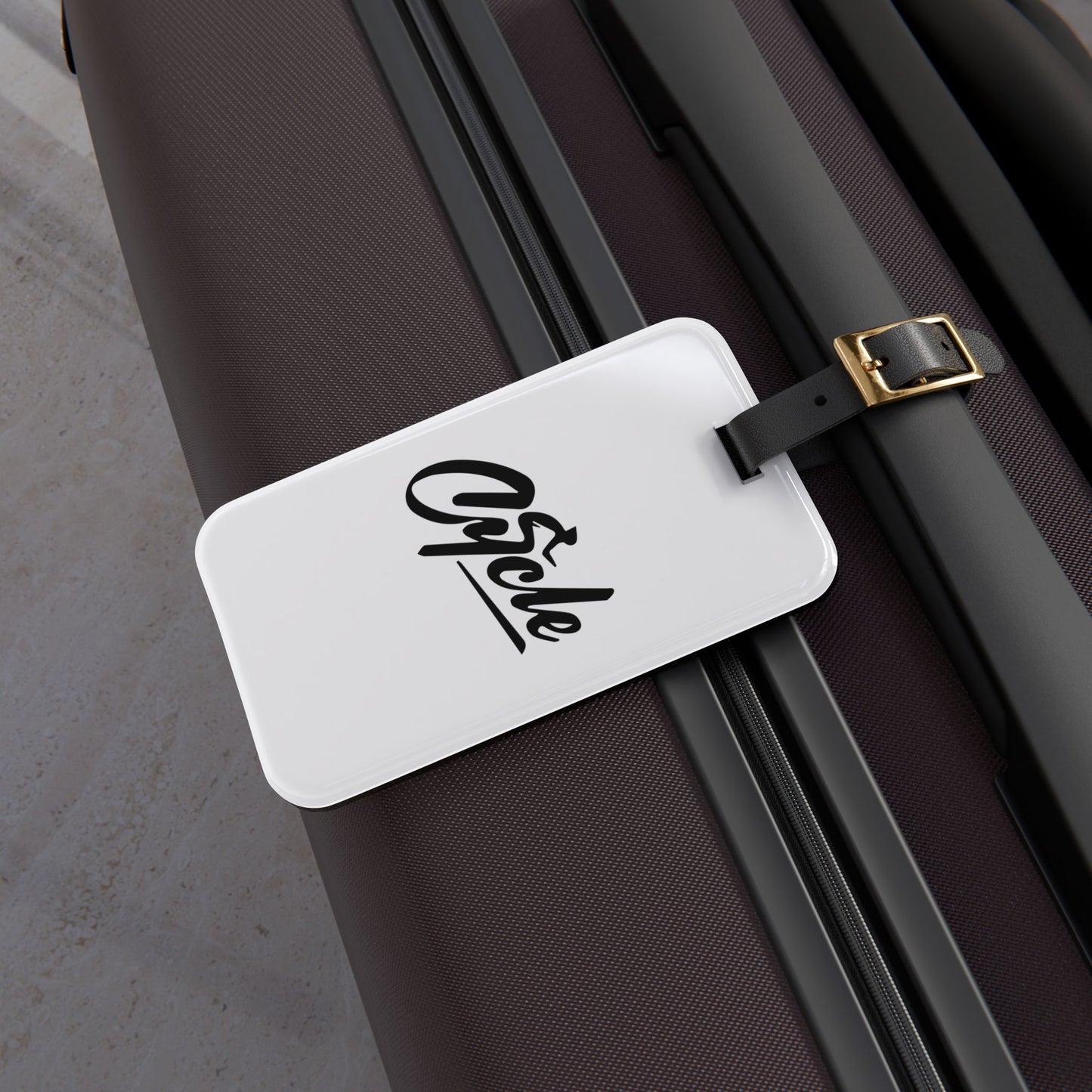 Cycling Luggage Tag Gift for Bike Lovers, Acrylic Travel Tag with Leather Strap