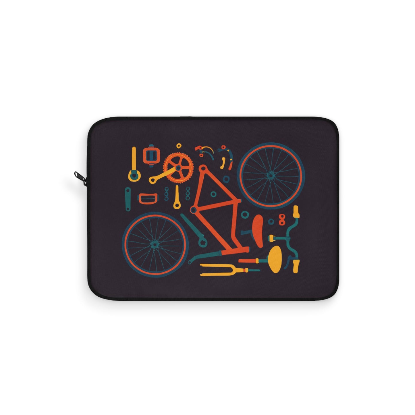 Bike Anatomy - Cycling Laptop Sleeve with Graphic Parts Design
