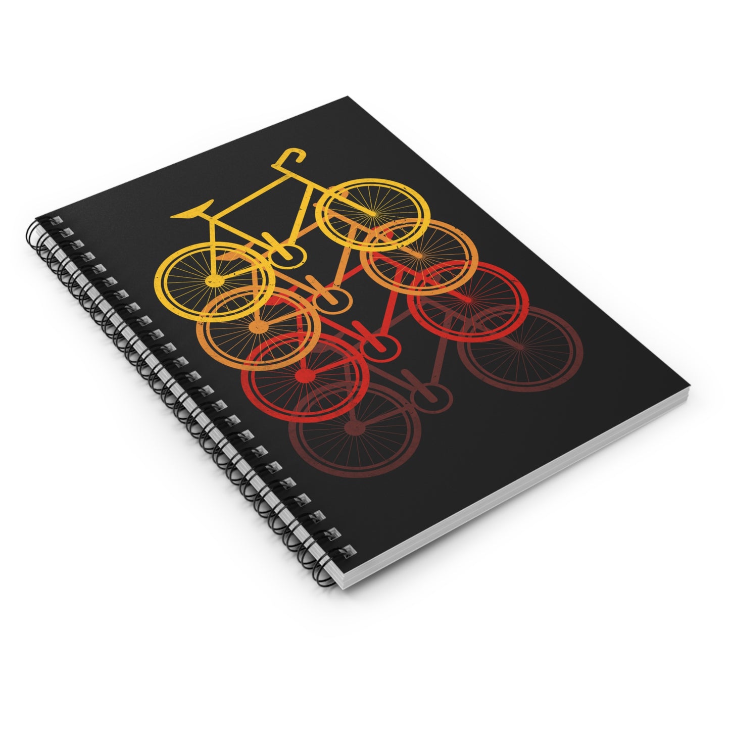 Layered Bicycle Spiral Notebook - Minimal Cycling Writing Journal