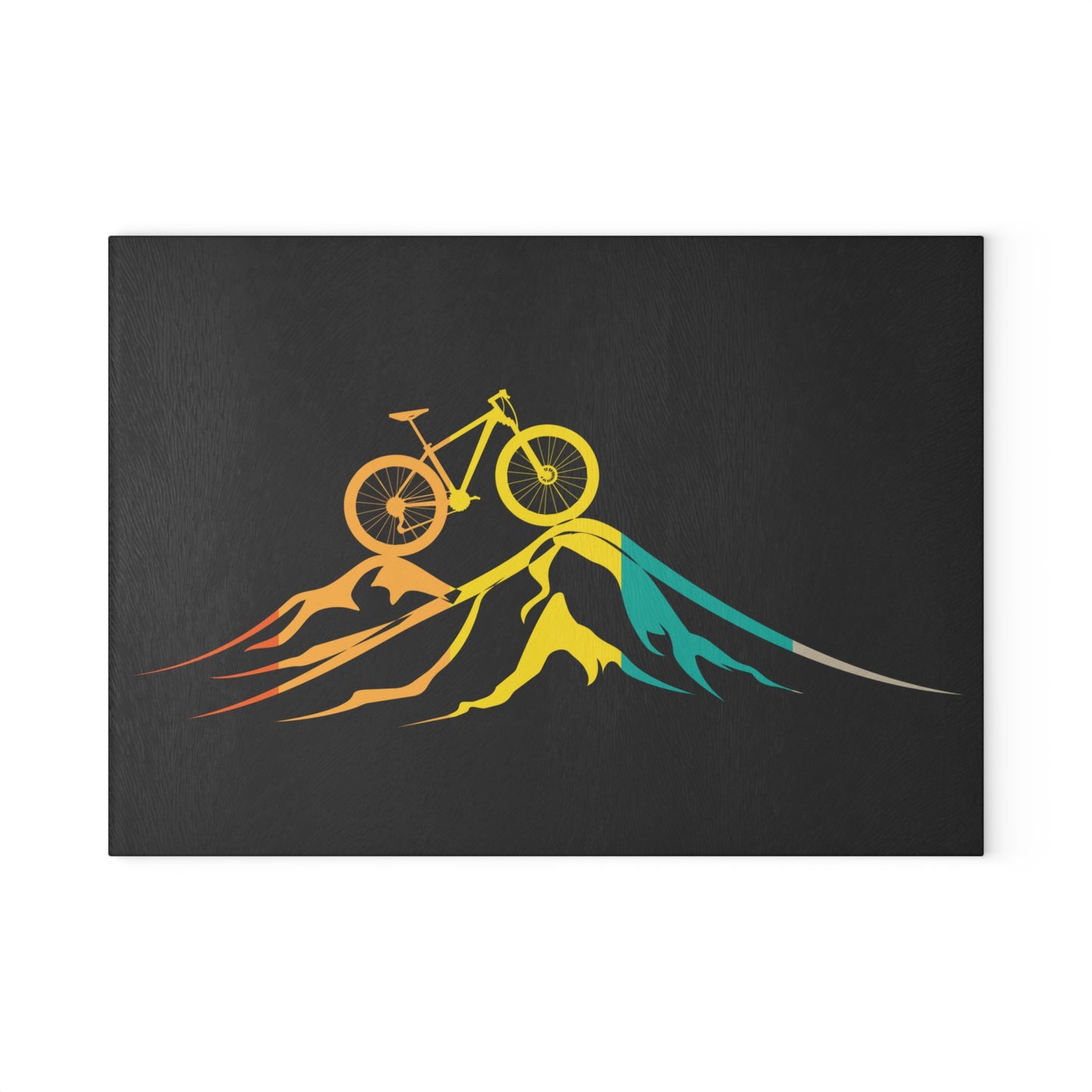 Above the Trail - Minimal Mountain Bike Glass Cutting Board