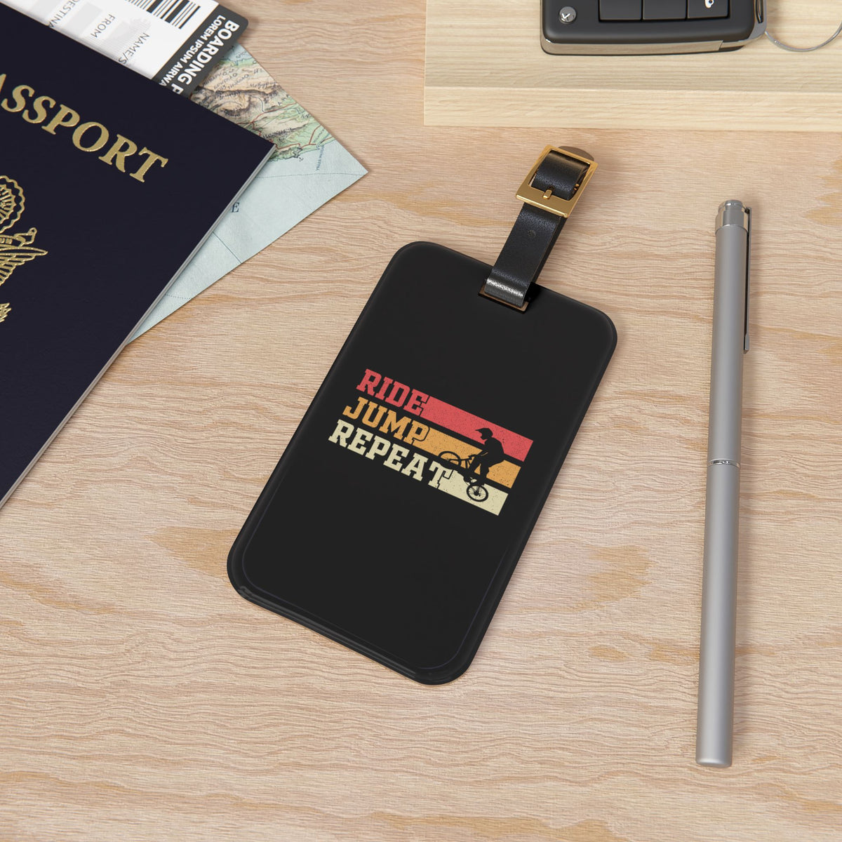 Ride Jump Repeat Luggage Tag for Cyclists - BMX Rider Travel Tag ...