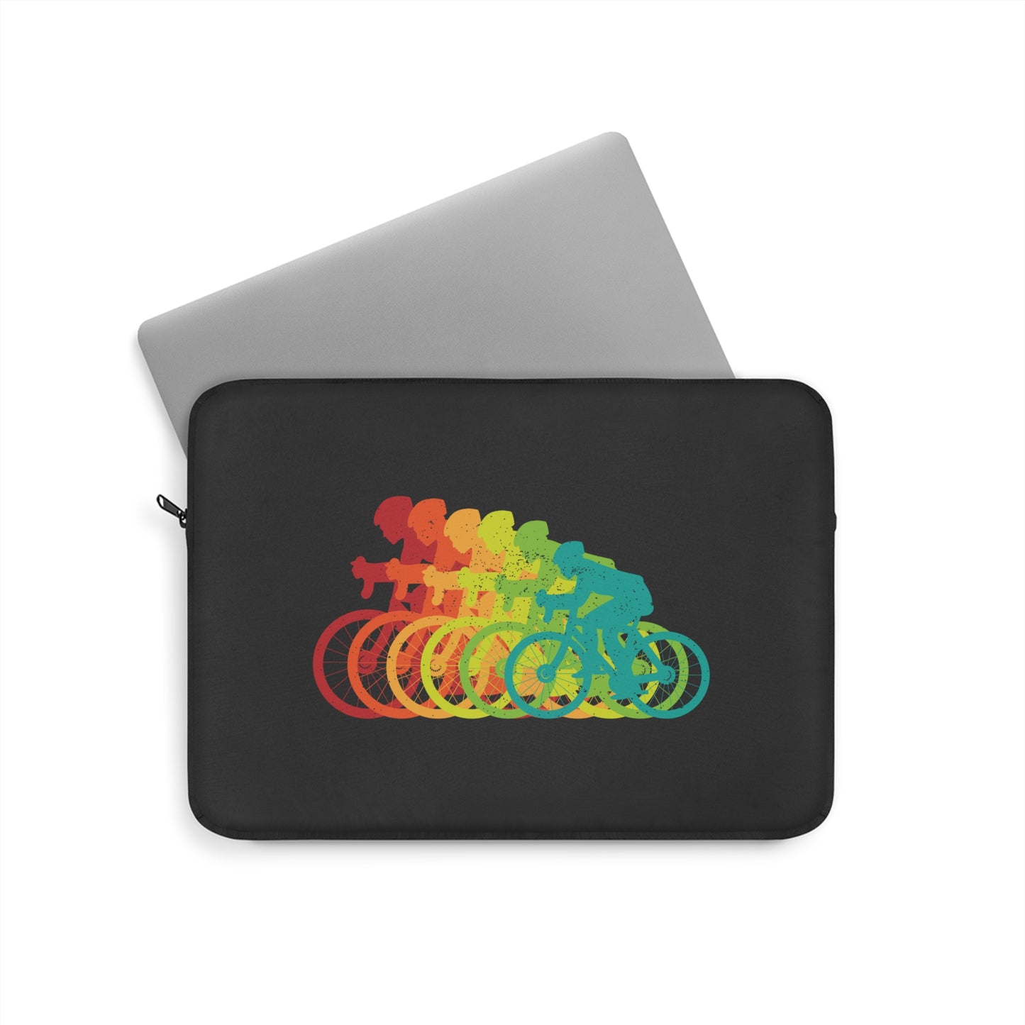 Cycling in Motion - Minimal Rainbow Bike Laptop Sleeve