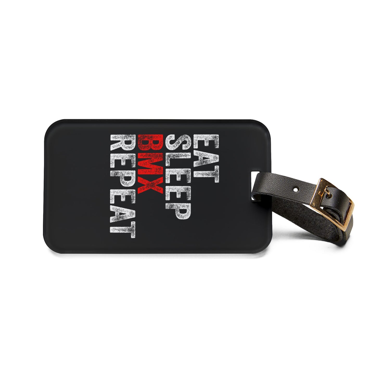Eat Sleep BMX Repeat Luggage Tag - BMX Rider Travel Accessory, Bike Lover Gift, Bold Cycling Quote