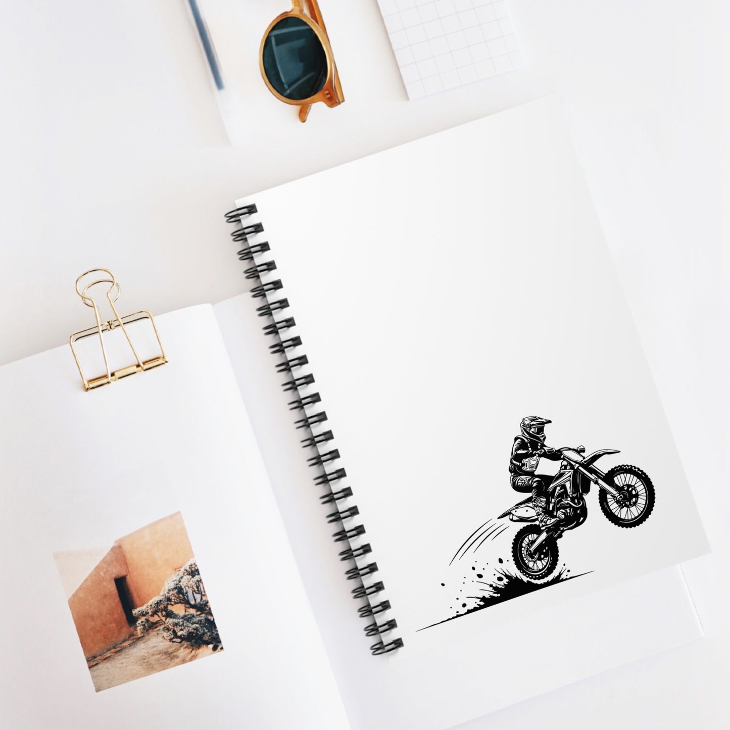 Motocross Minimal Spiral Notebook - Clean Riding Writing Journal