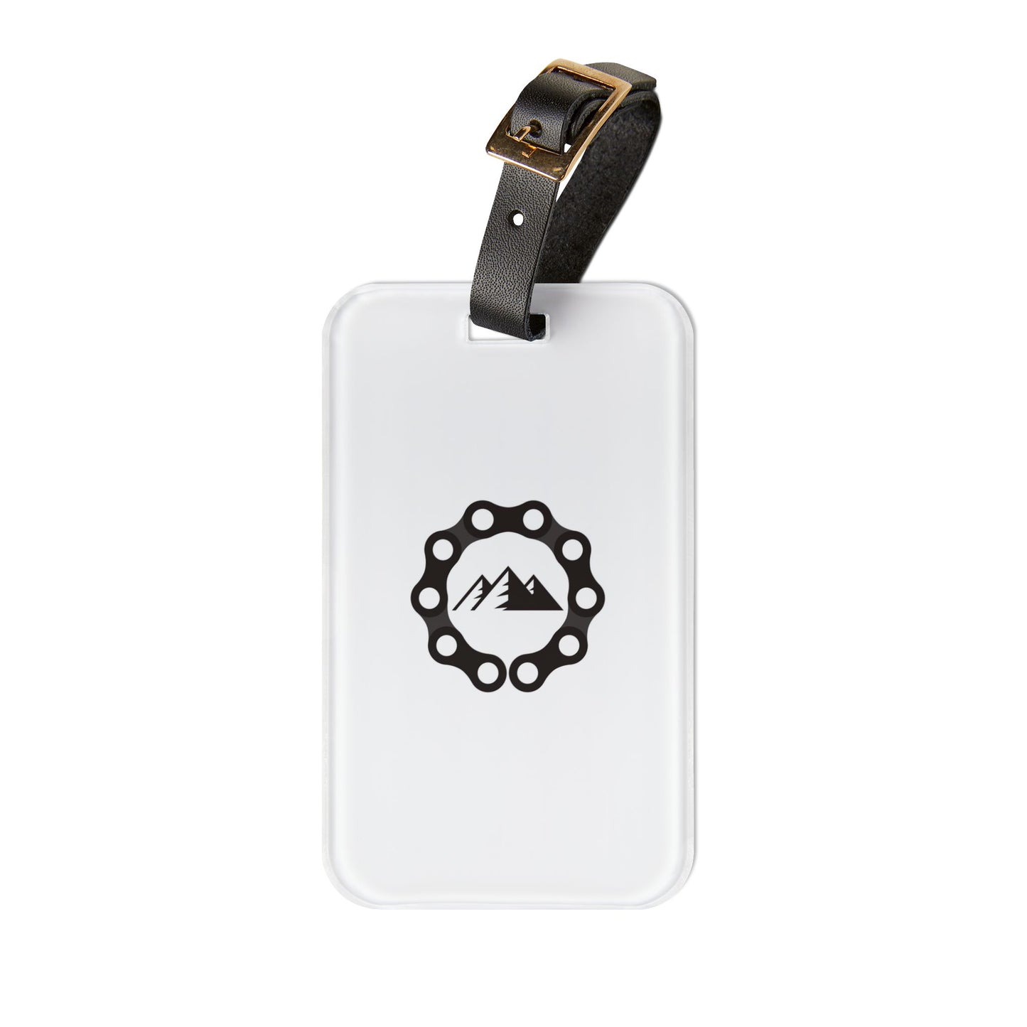 Cycling Luggage Tag Gift for Bike Lovers, Minimal Bike Travel Tag with Leather Strap