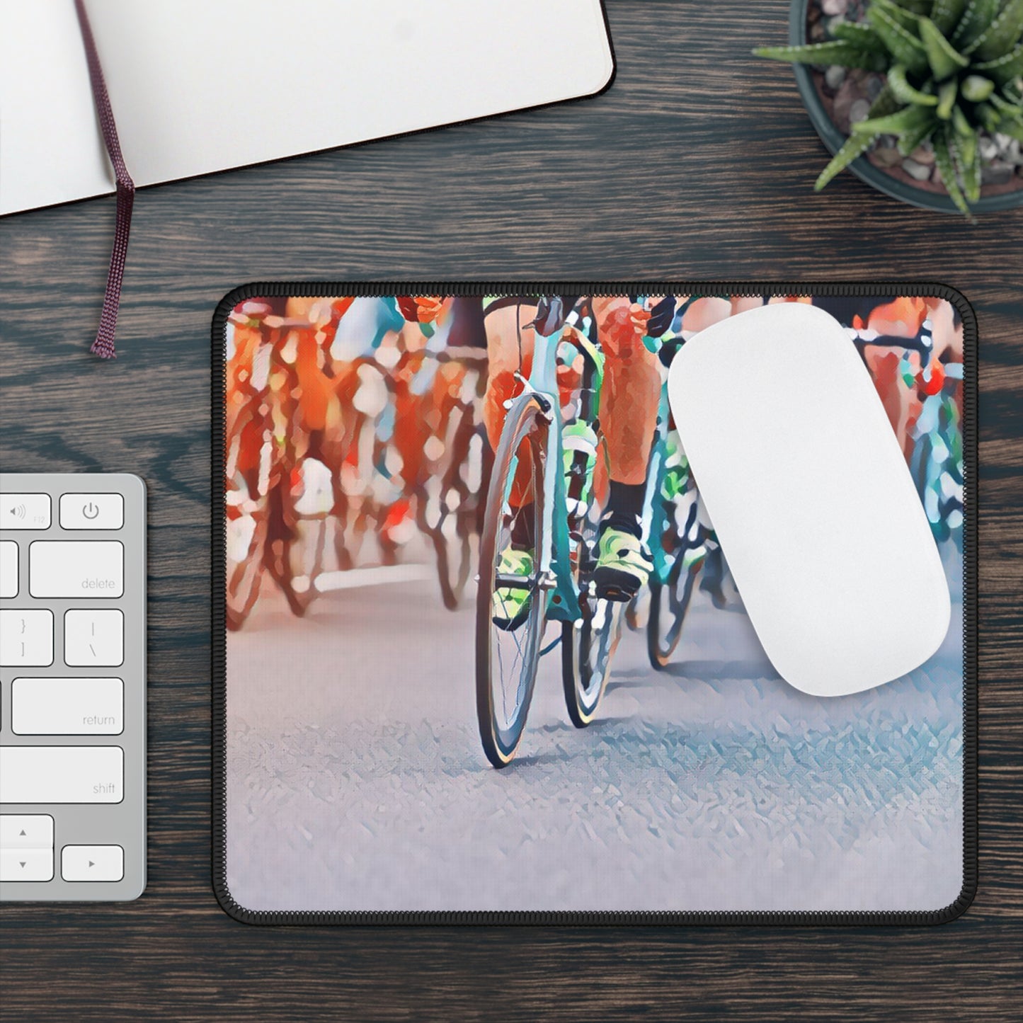 Group Ride Motion Mouse Pad - Dynamic Cycling Desk Decor
