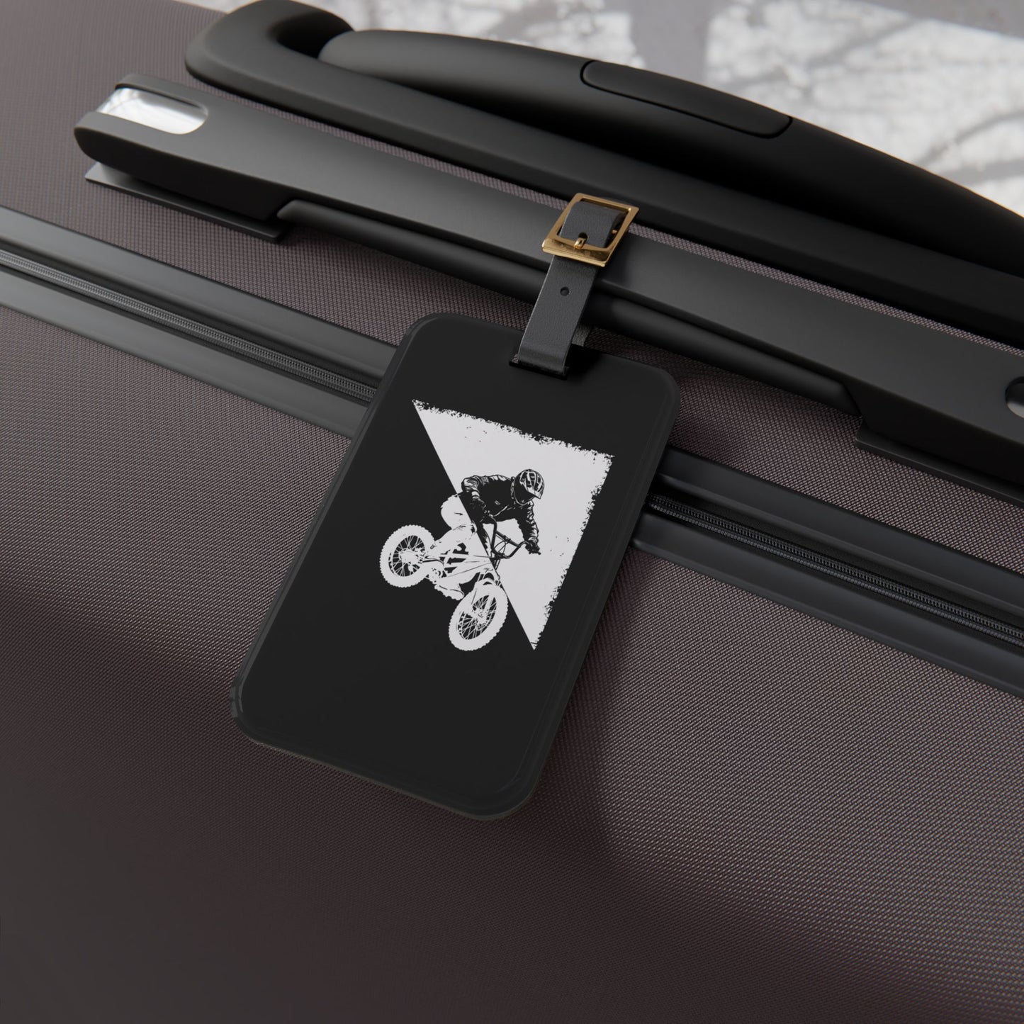 Cyclist Luggage Tag, Bike Lover Travel Gift with BMX Rider Design