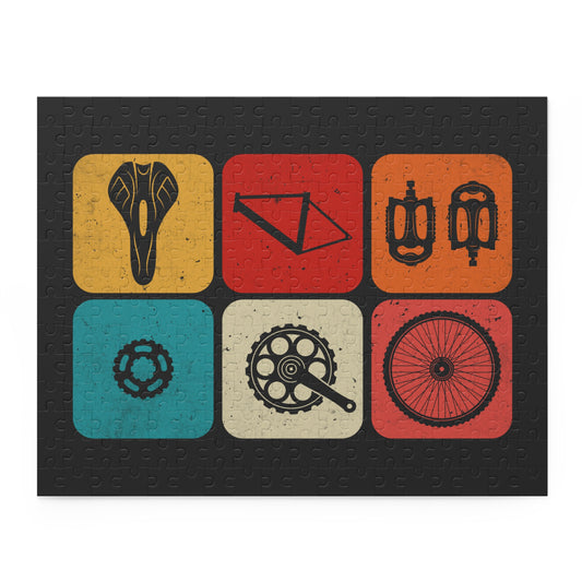 Cycling Parts Jigsaw Puzzle - Minimal Bike Components Art Puzzle