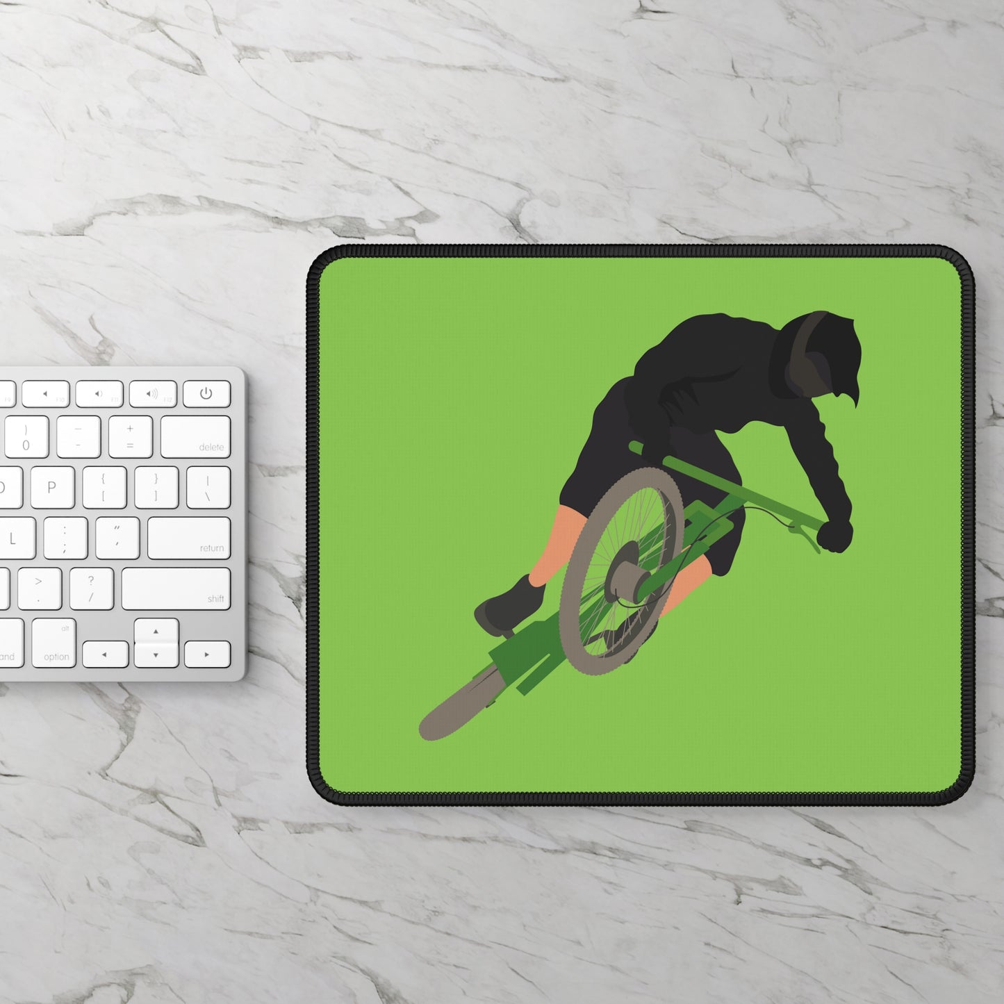 Mountain Bike Rider Mouse Pad - Modern Cycling Desk Decor