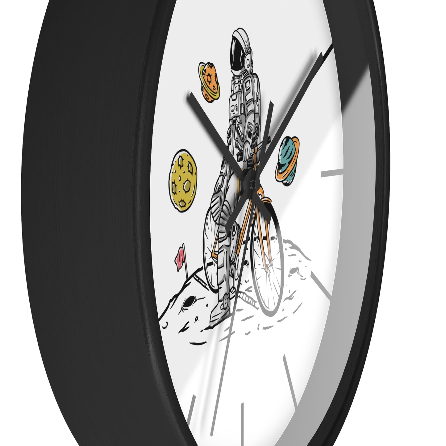Astronaut on a Bike - Minimal Cycling Wall Clock