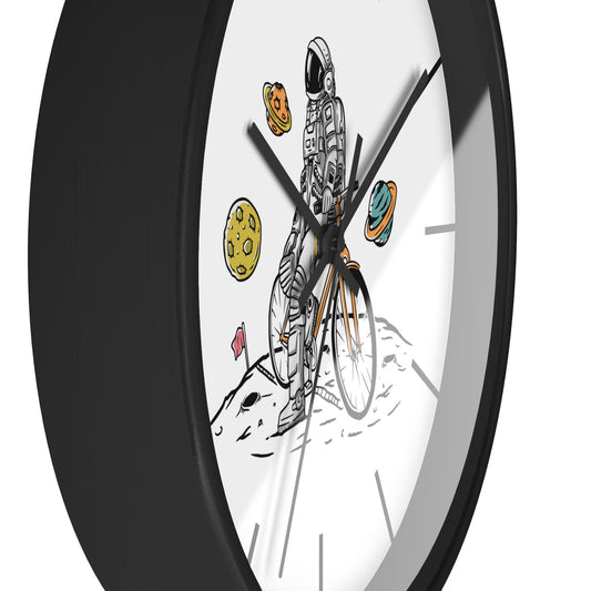 Astronaut on a Bike - Minimal Cycling Wall Clock
