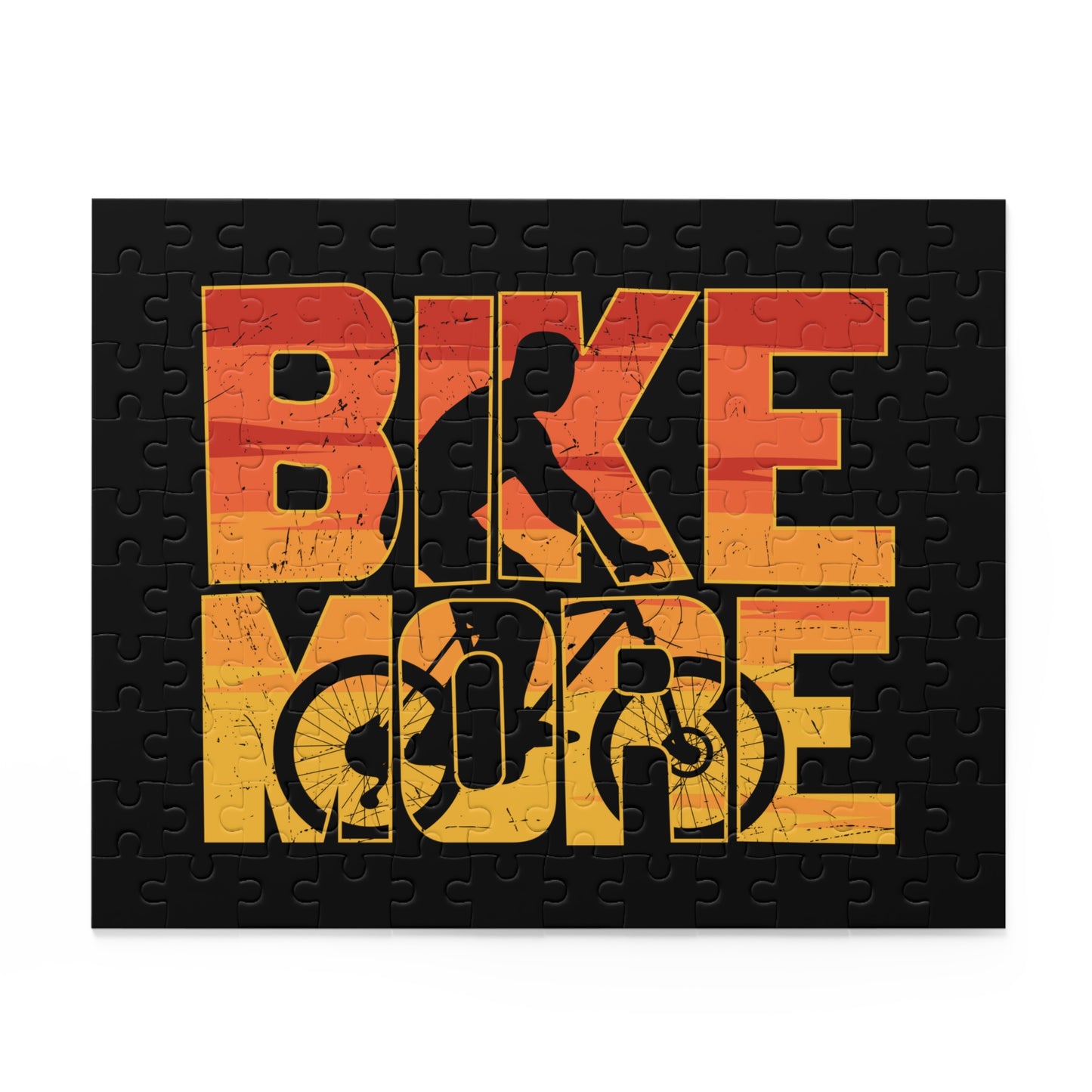Bike More Cycling Puzzle - Retro Bicycle Art Jigsaw Puzzle
