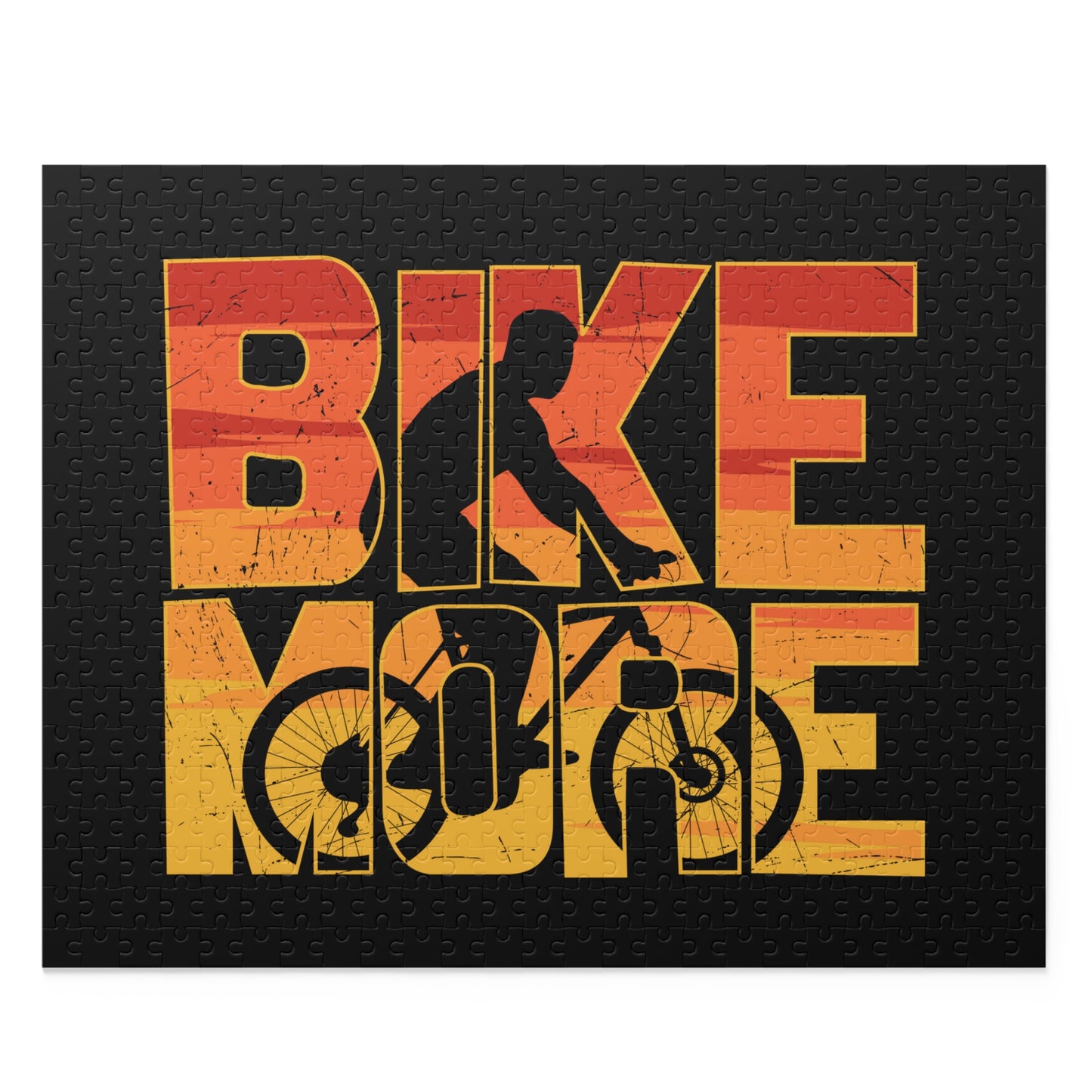 Bike More Cycling Puzzle - Retro Bicycle Art Jigsaw Puzzle