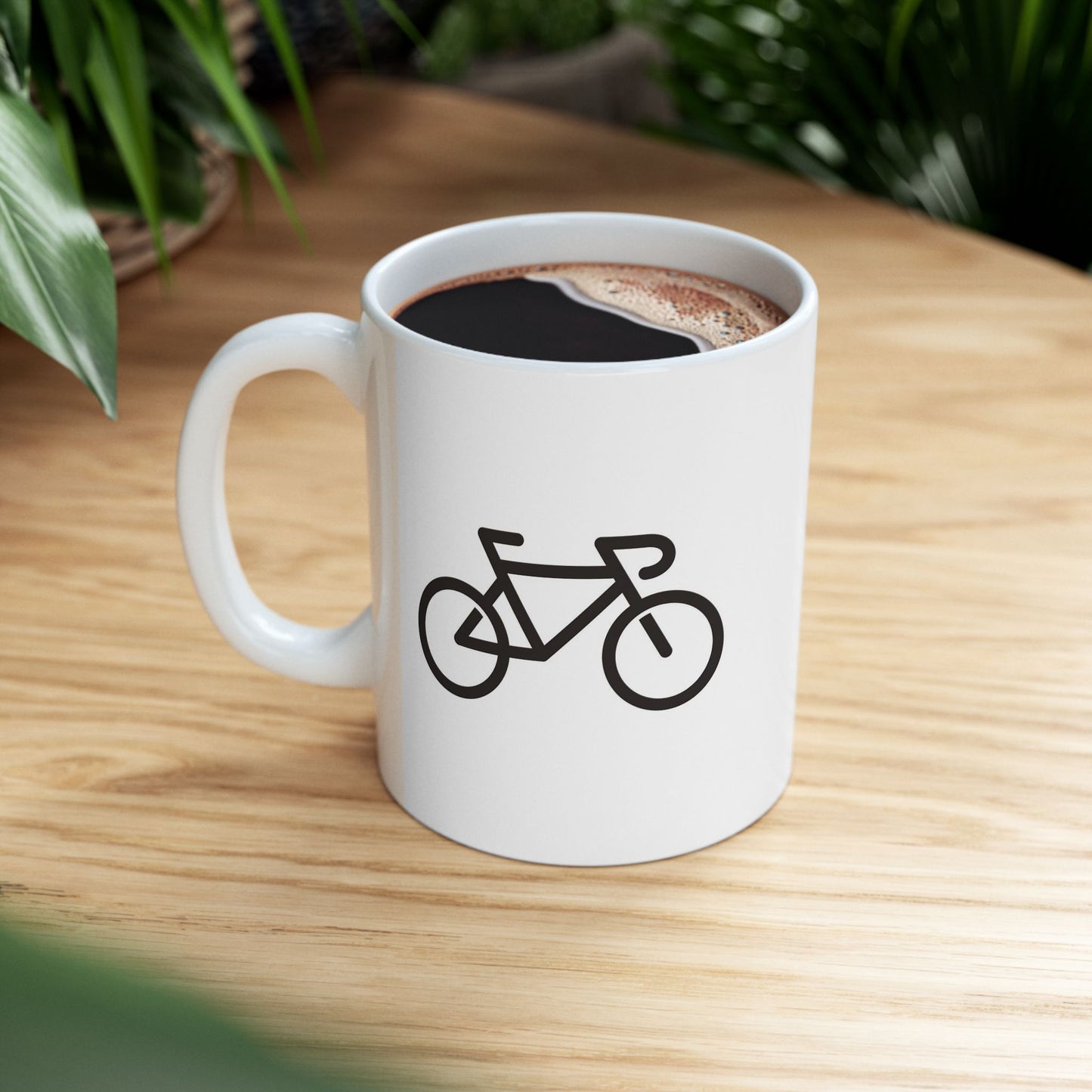 Simple Ride Icon Mug | Minimal Bicycle Symbol Art | Everyday Coffee Ease