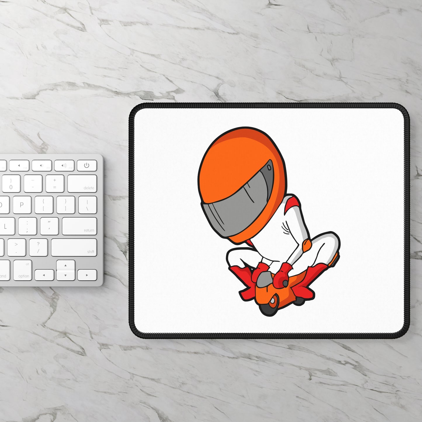 Playful Rider Illustration Mouse Pad - Fun Bike Desk Decor