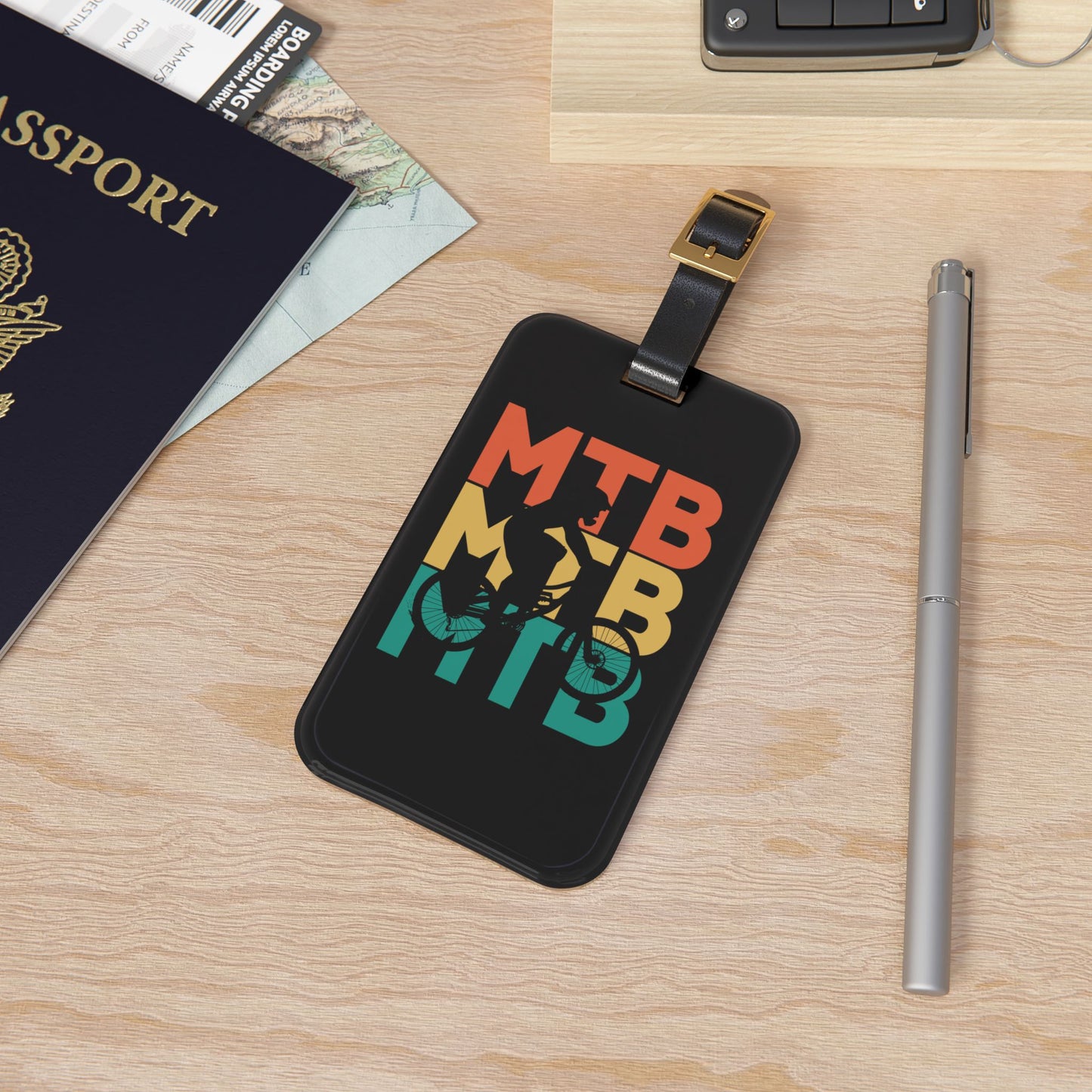 MTB Luggage Tag - Mountain Bike Travel Accessory, Cycling Gear Tag, Gift for MTB Riders