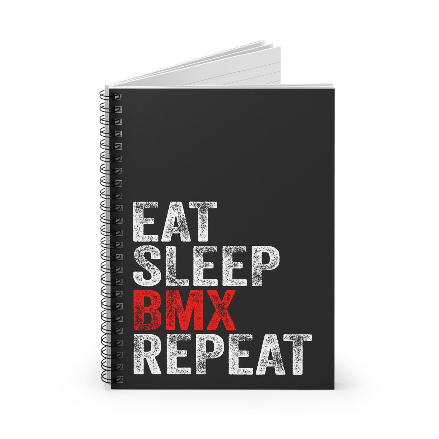 Eat Sleep BMX Repeat Spiral Notebook - BMX Rider Writing Journal