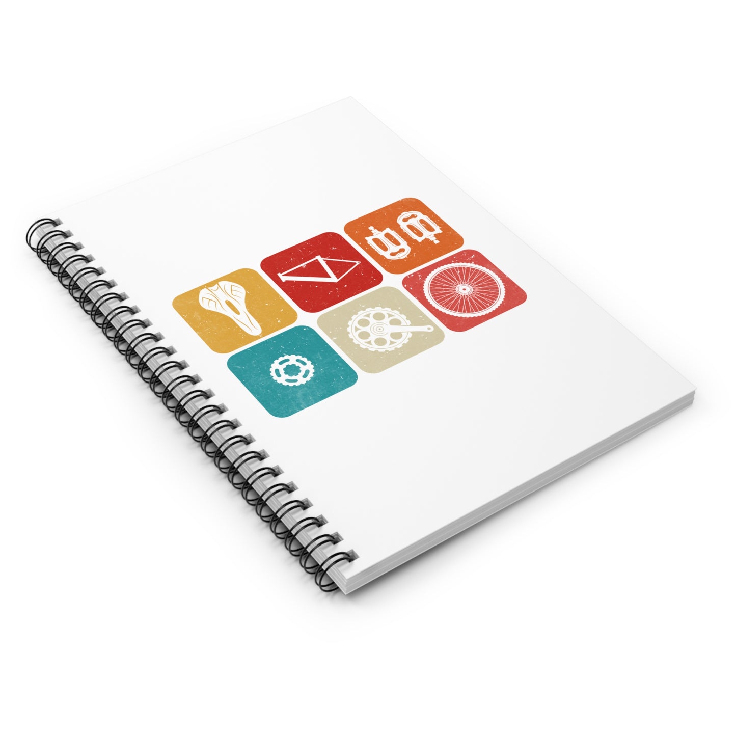 Cycling Parts Spiral Notebook - Minimal Bike Components Journal