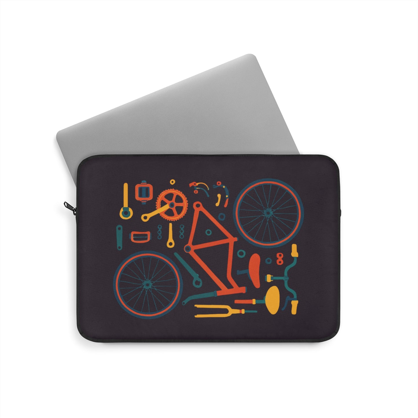 Bike Anatomy - Cycling Laptop Sleeve with Graphic Parts Design