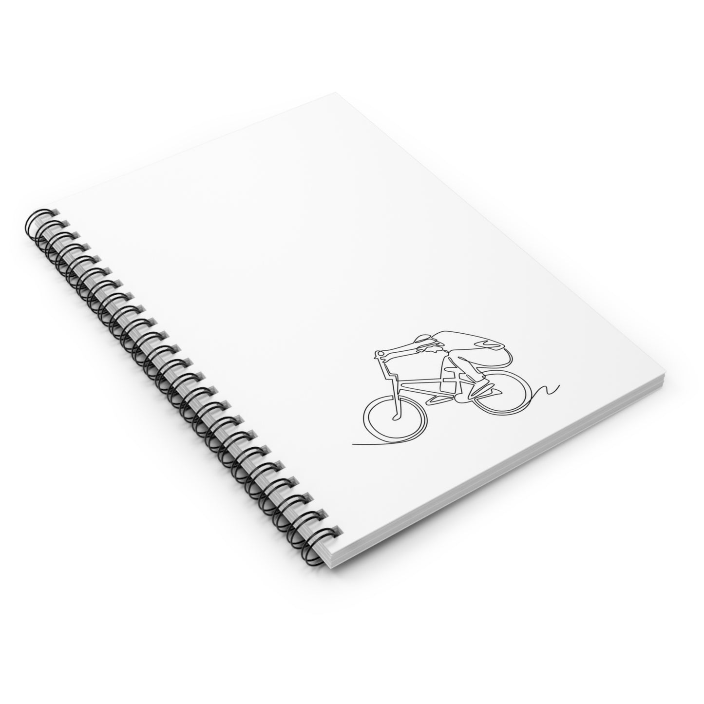 Minimal Rider Spiral Notebook - Clean Cycling Line Art Journal