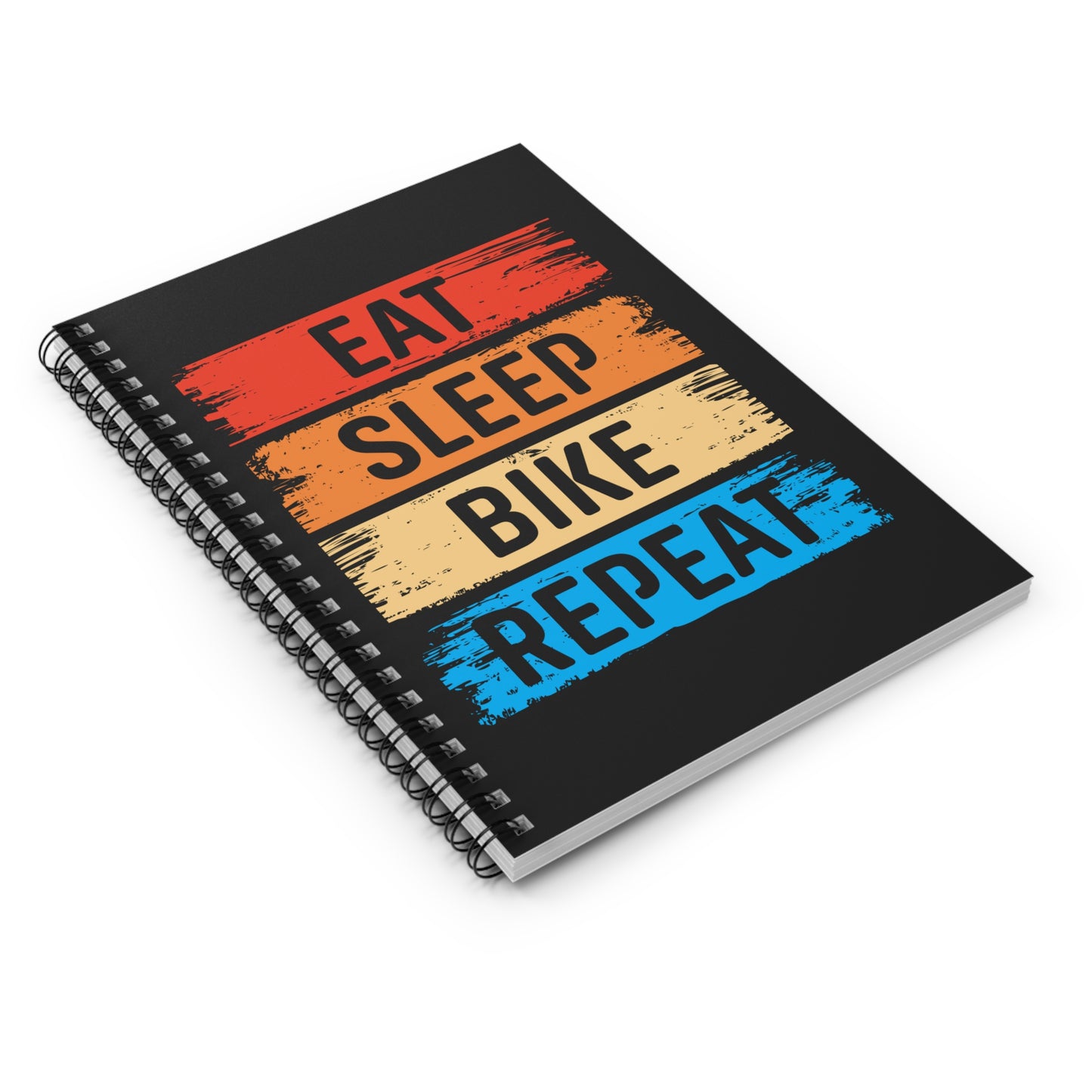 Eat Sleep Bike Repeat Spiral Notebook - Cycling Routine Writing Journal