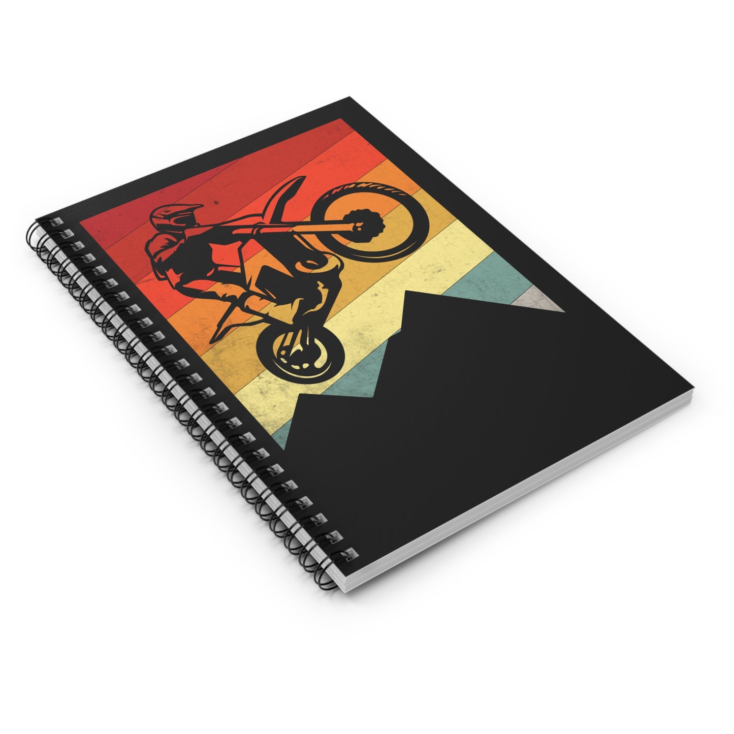 Motocross Jump Spiral Notebook - Retro Cycling Writing Journal