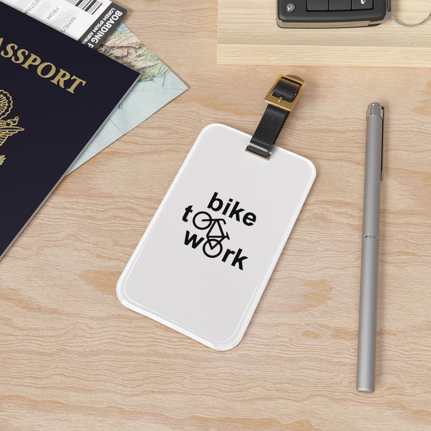 Bike to Work Luggage Tag for Cycling Commuters