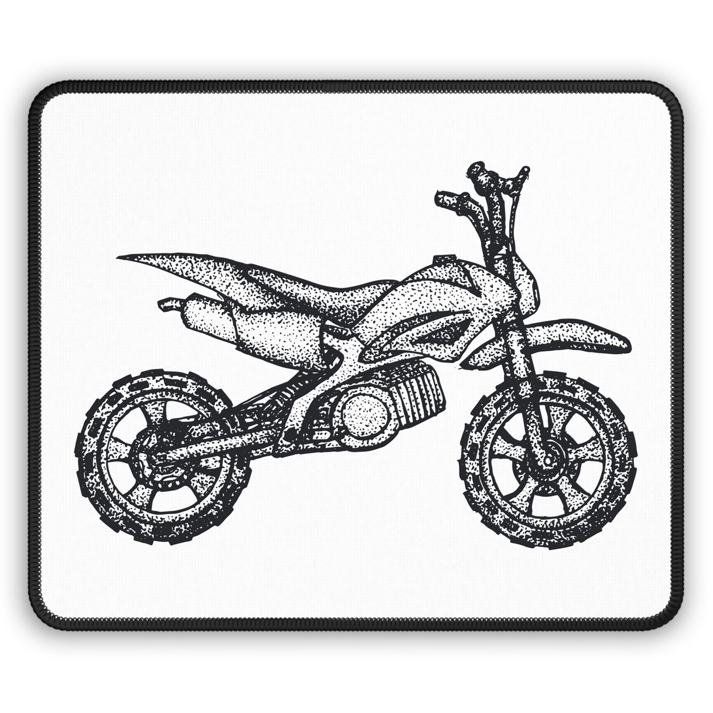 Dirt Bike Mouse Pad for Bike Lovers, Black and White Motorcycle Desk Accessory