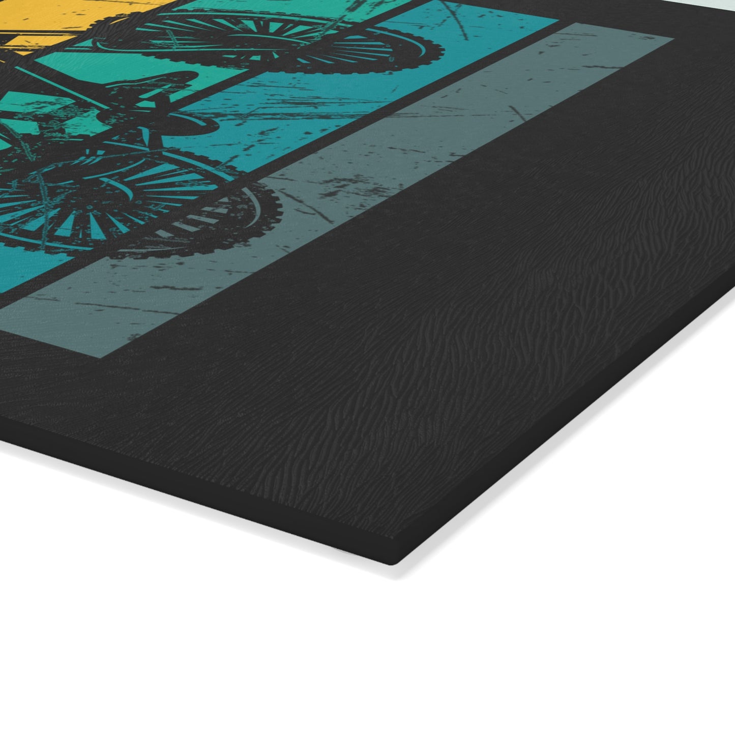 Cycling Clears My Head - Retro Bike Glass Cutting Board for Urban Riders