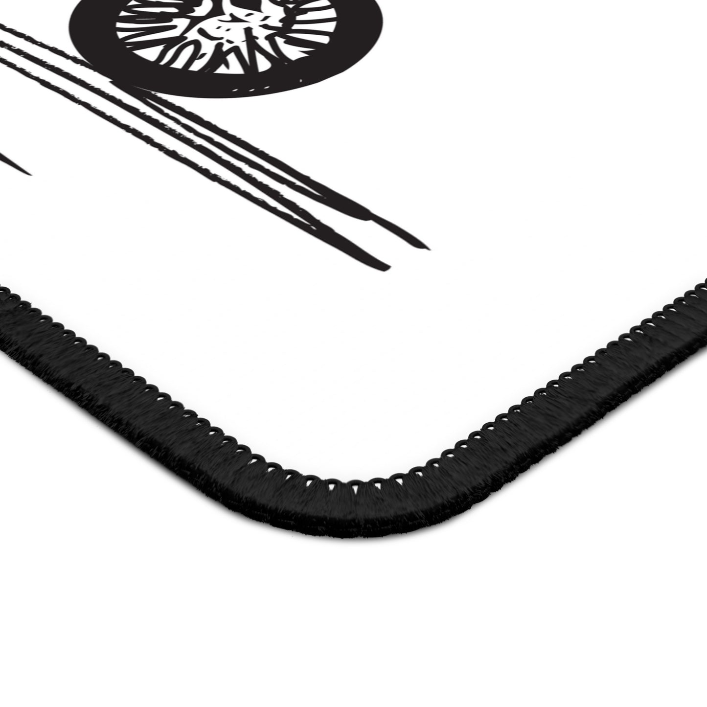 Minimal Stunt Bike Illustration Mouse Pad - Black and White Rider Desk Decor