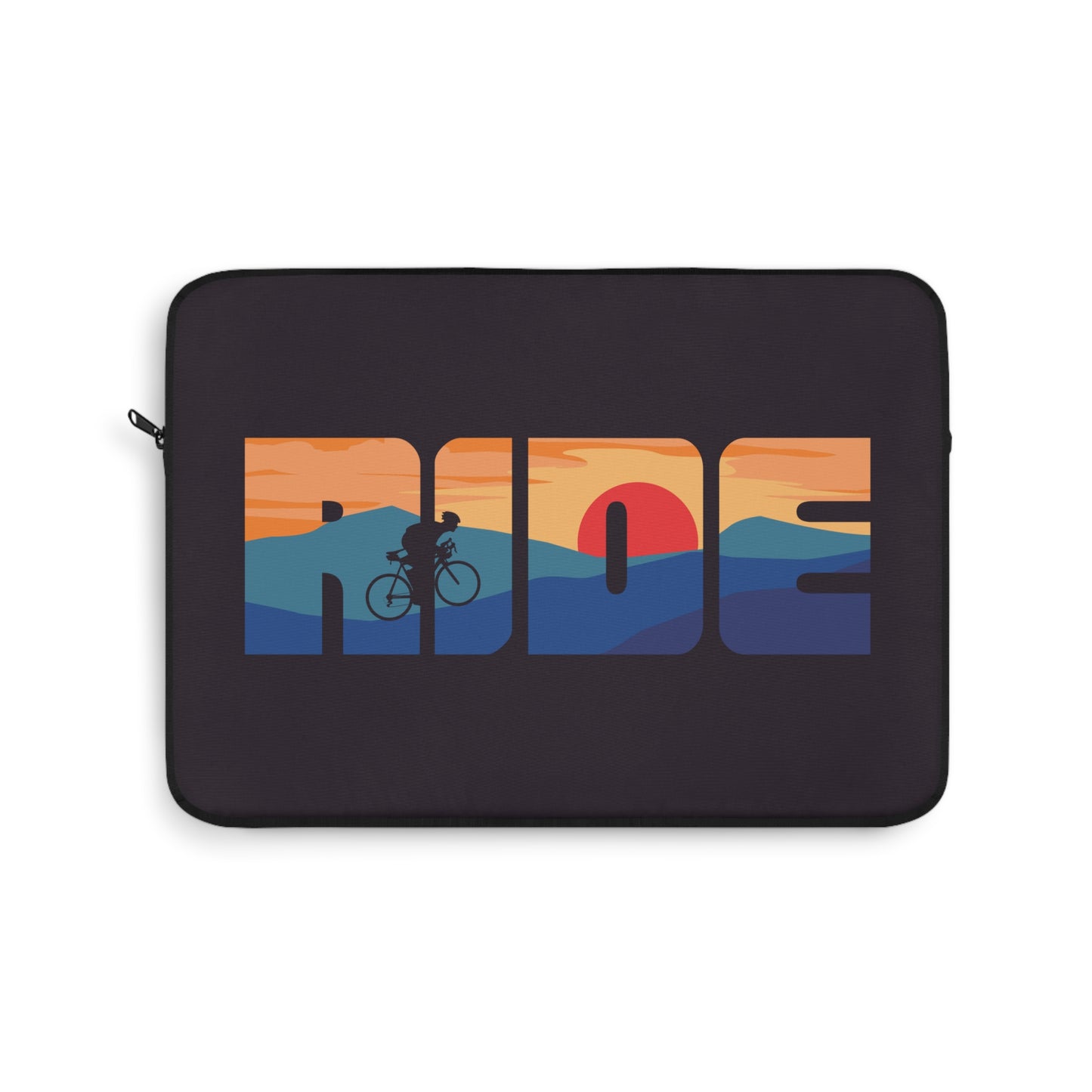 Ride at Dusk - Cycling Laptop Sleeve with Minimal Landscape Design