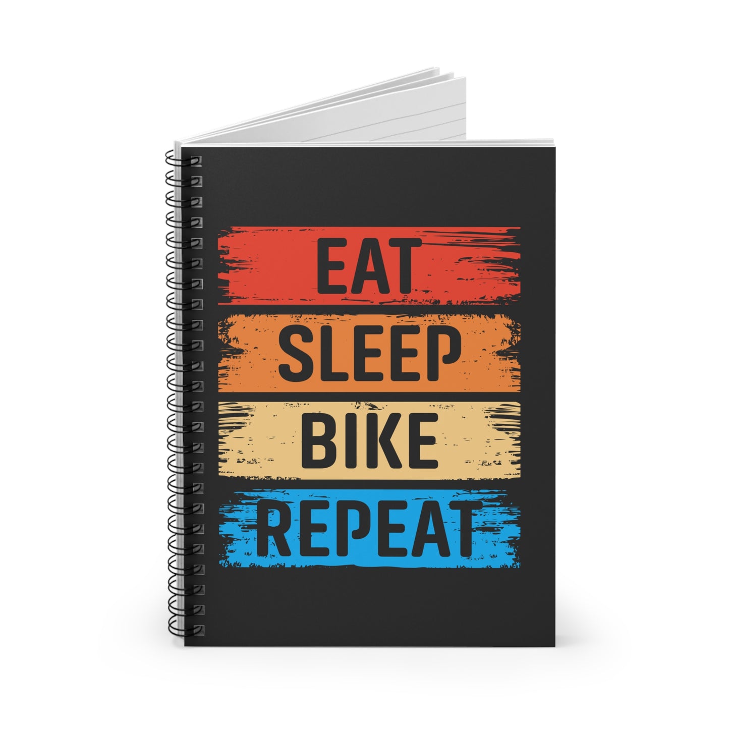 Eat Sleep Bike Repeat Spiral Notebook - Cycling Routine Writing Journal