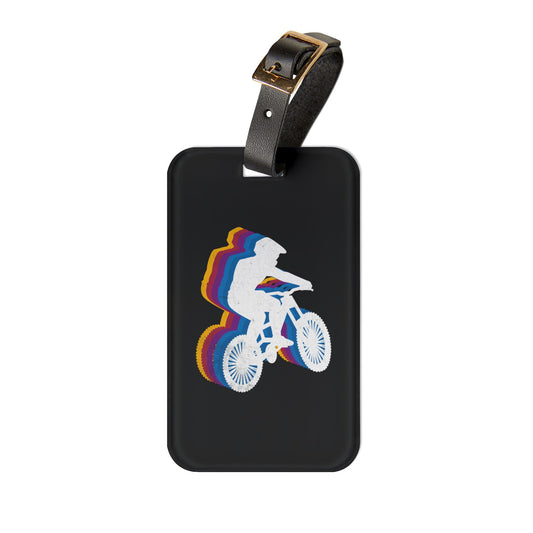 Cycling Luggage Tag Gift for Bike Lovers, Colorful Rider Design Travel Tag