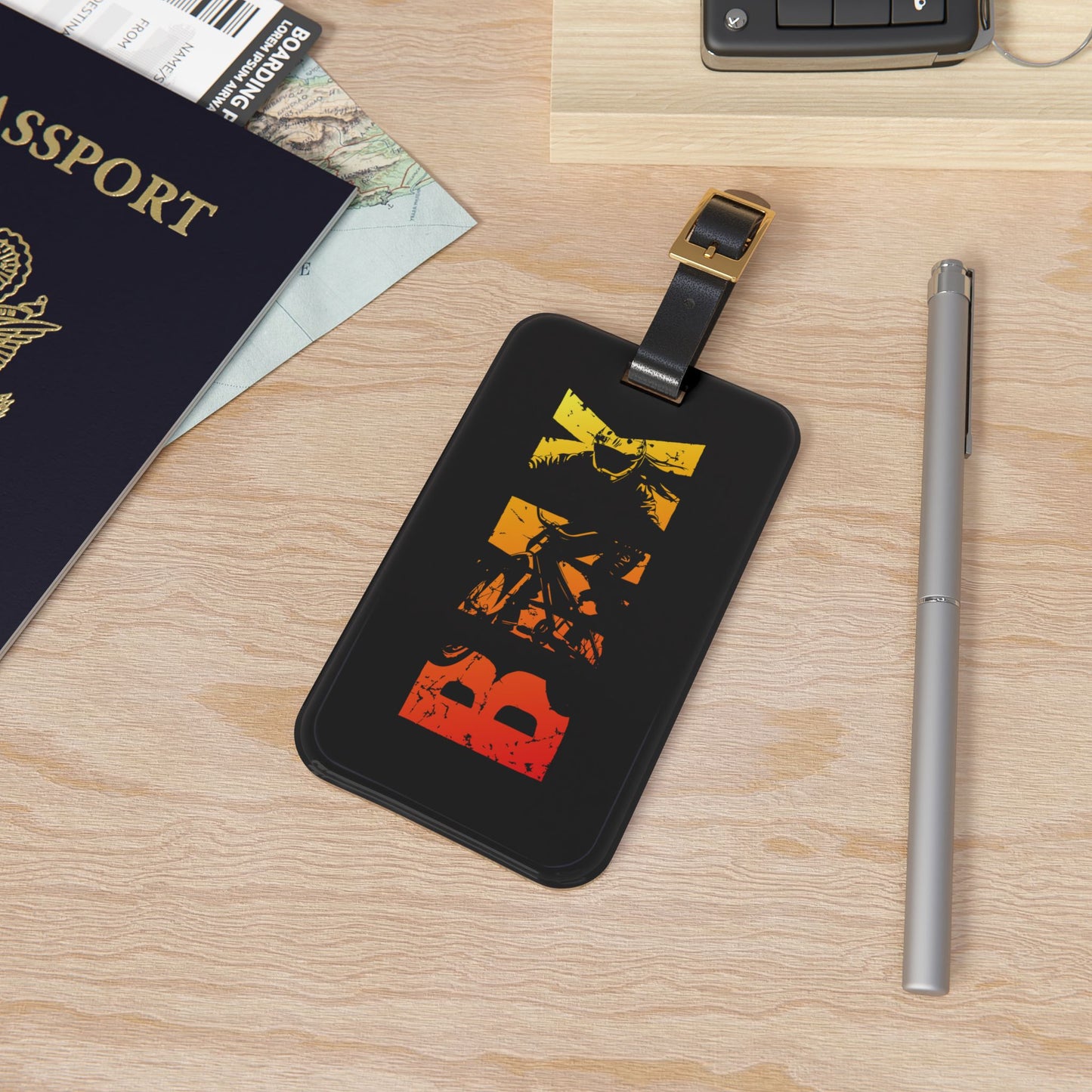 BMX Luggage Tag - Retro BMX Rider Design, Cycling Travel Tag, Gift for BMX Riders & Bike Lovers
