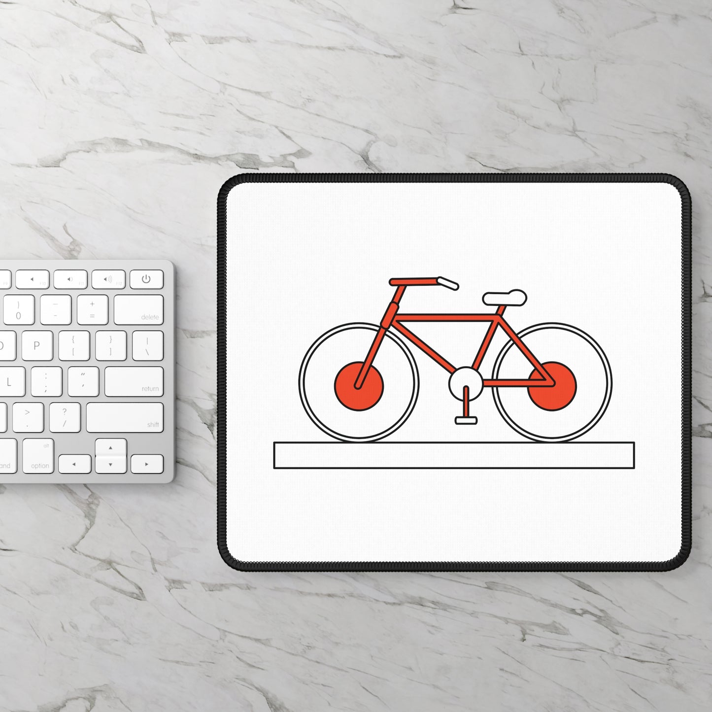 Minimal Bicycle Illustration Mouse Pad - Modern Bike Desk Decor