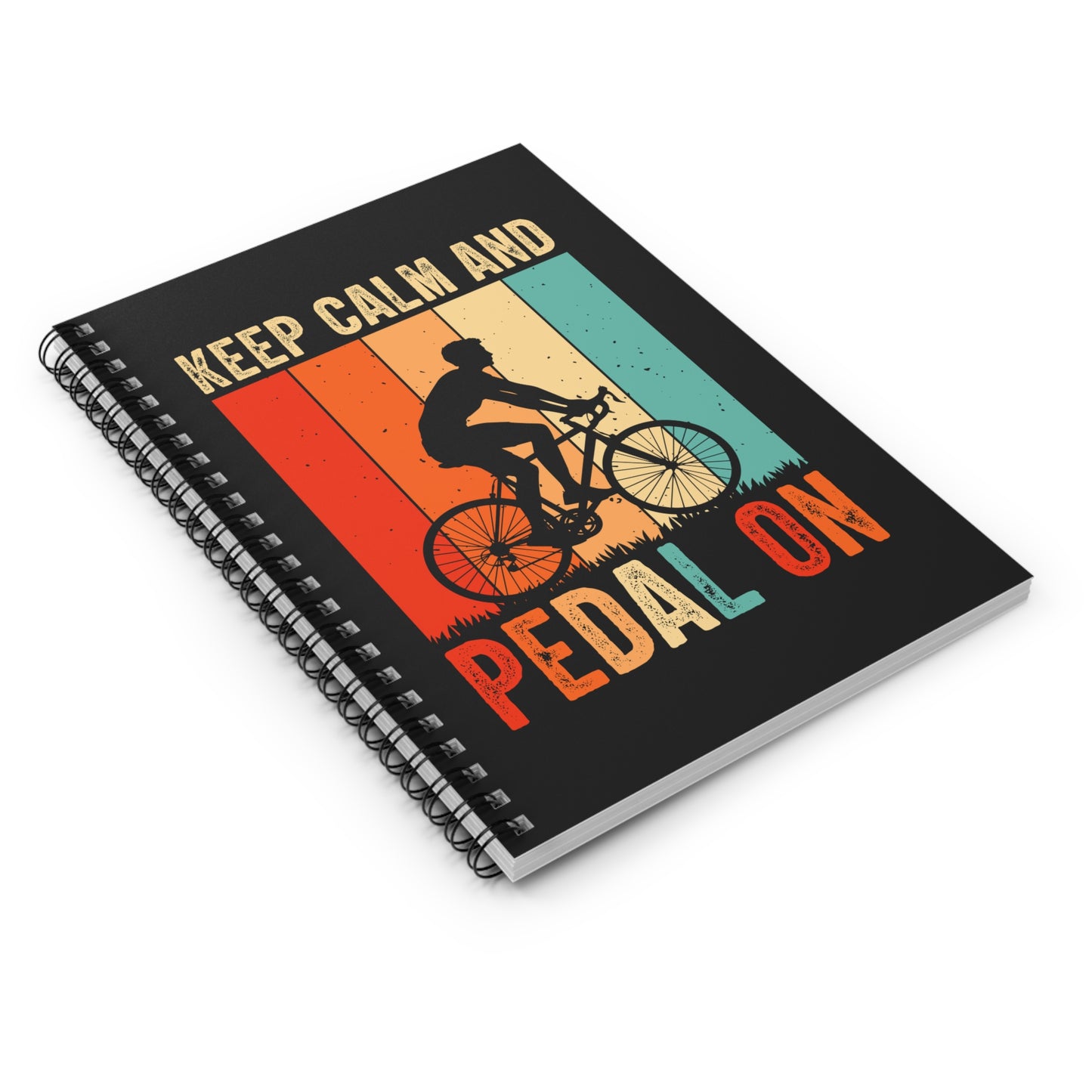 Keep Calm and Pedal On Spiral Notebook - Cycling Motivation Journal