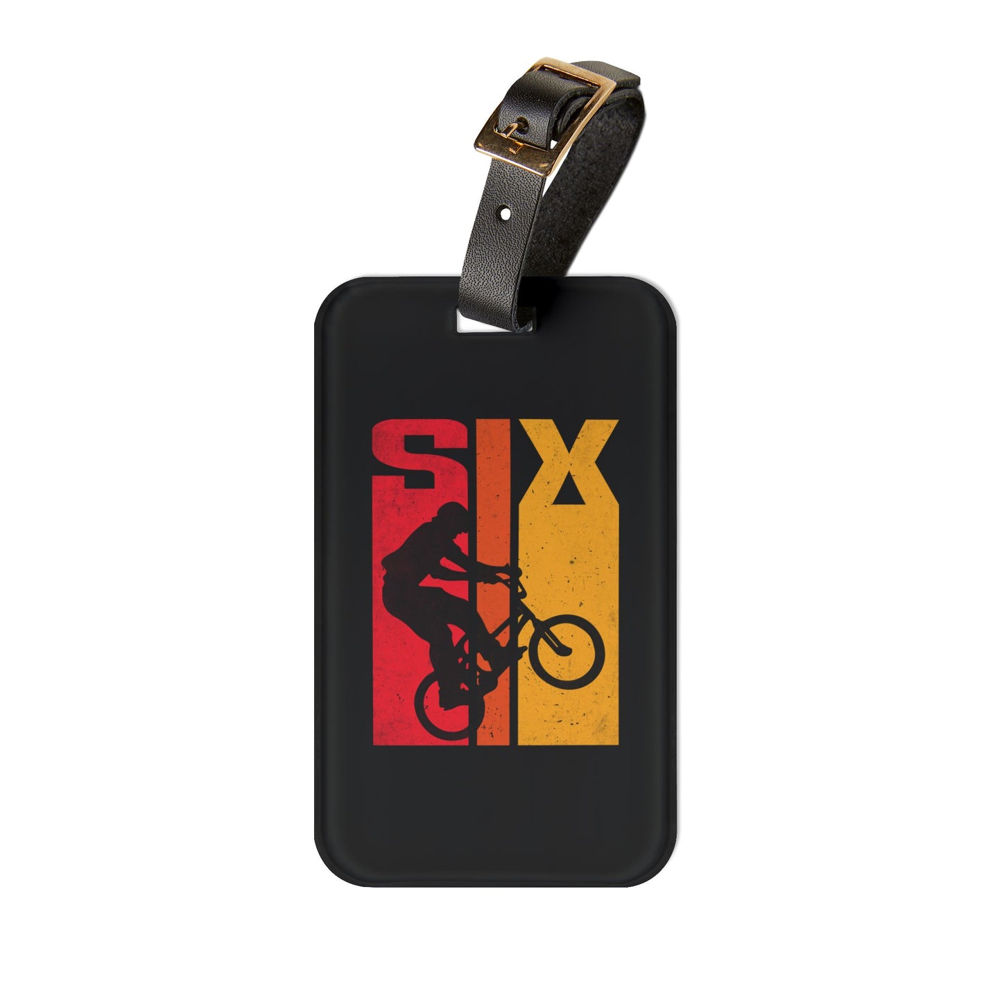 Cycling Luggage Tag Gift for Bike Lovers - Retro BMX Rider Design