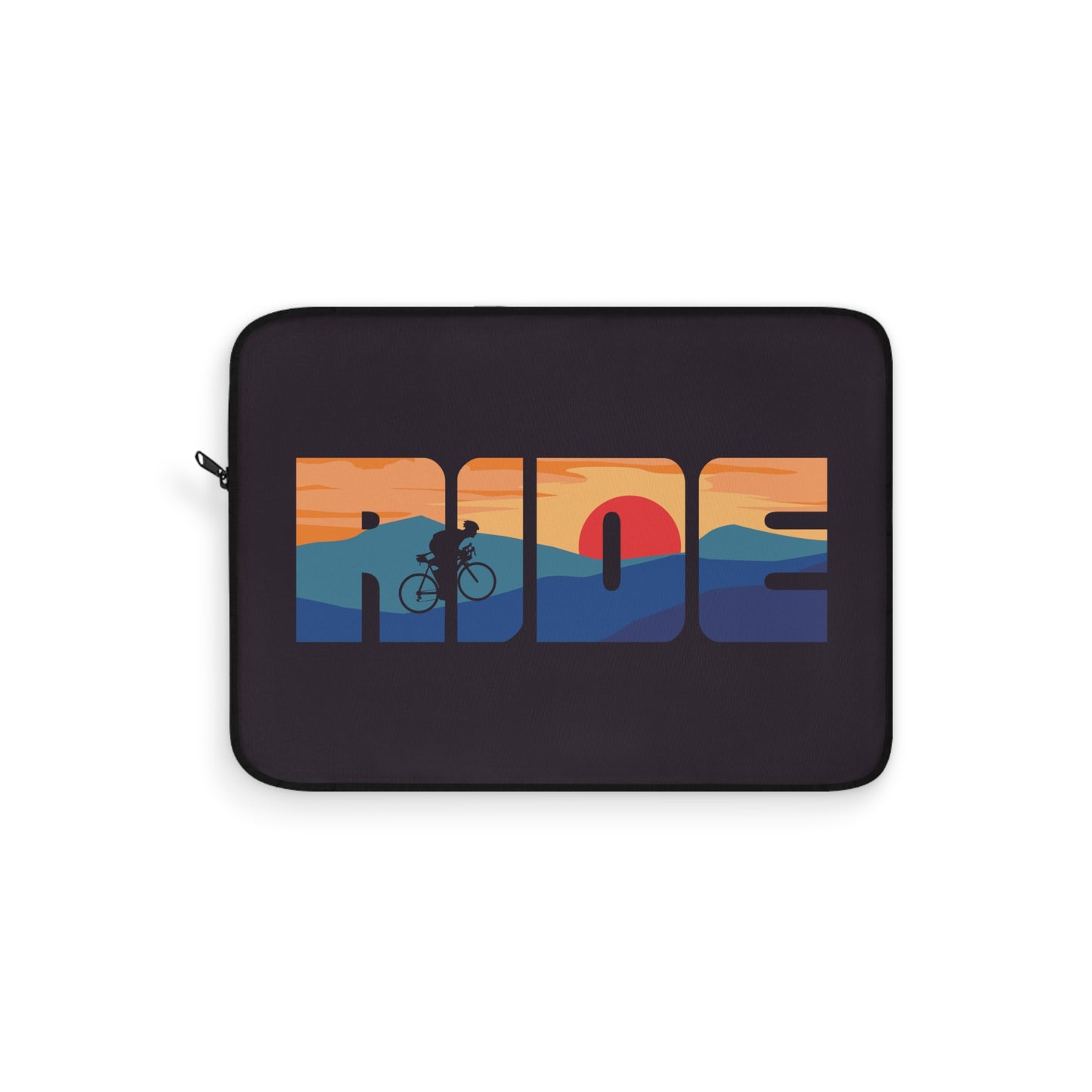 Ride at Dusk - Cycling Laptop Sleeve with Minimal Landscape Design