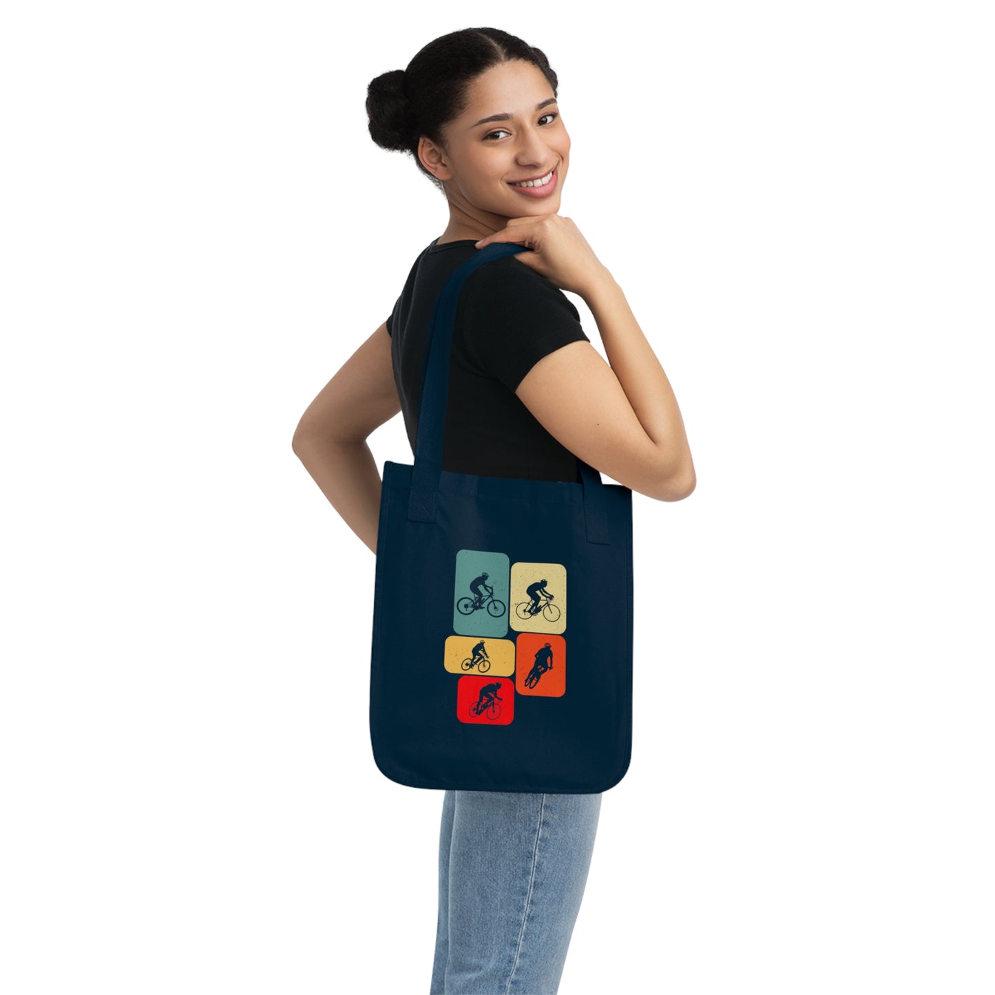 Cycling Lifestyle Tote Bag - Organic Cotton Bike Graphic Bag