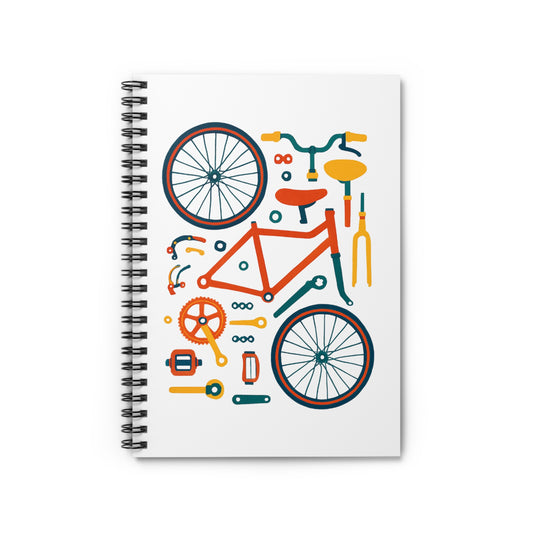 Bicycle Parts Spiral Notebook - Cycling Components Writing Journal