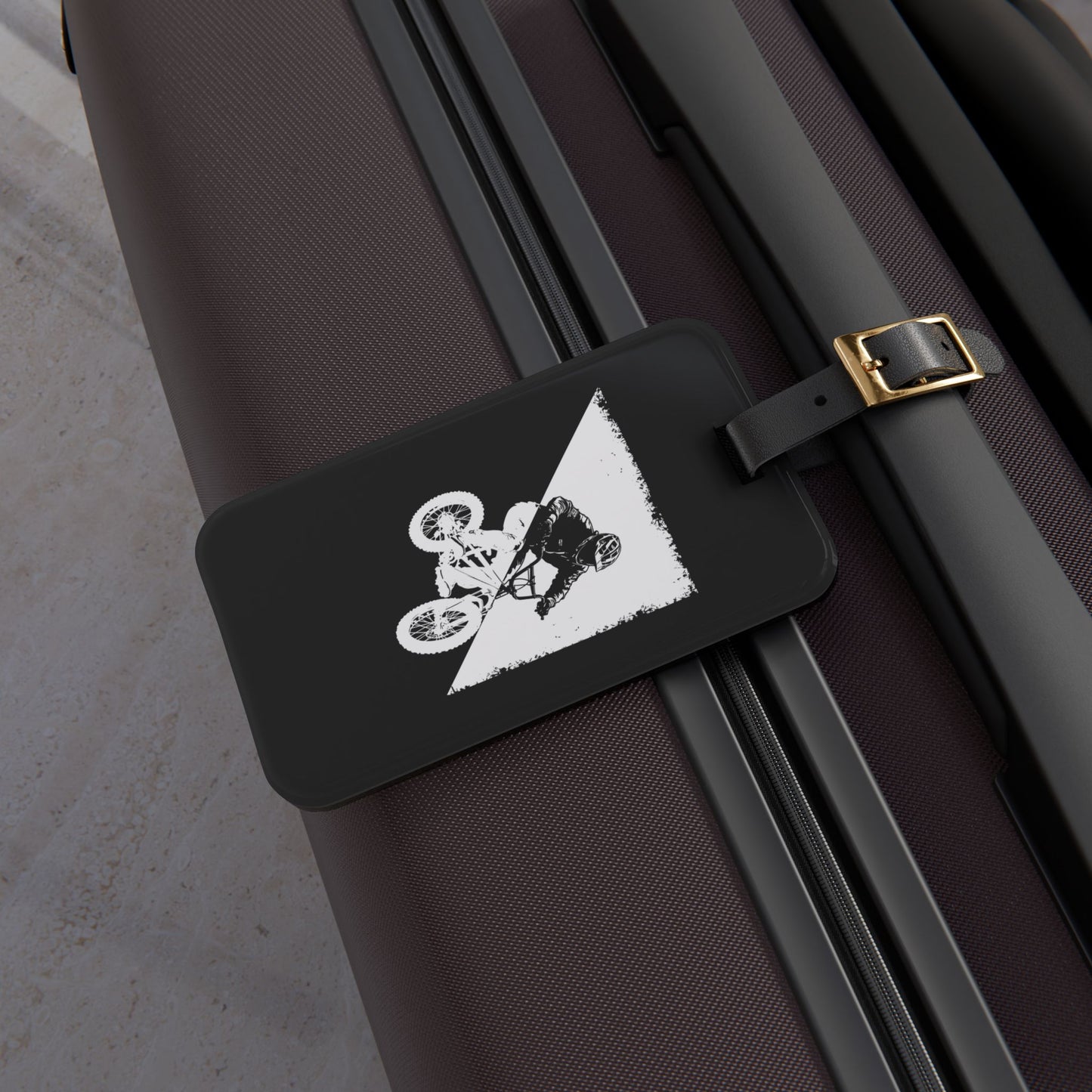 Cyclist Luggage Tag, Bike Lover Travel Gift with BMX Rider Design