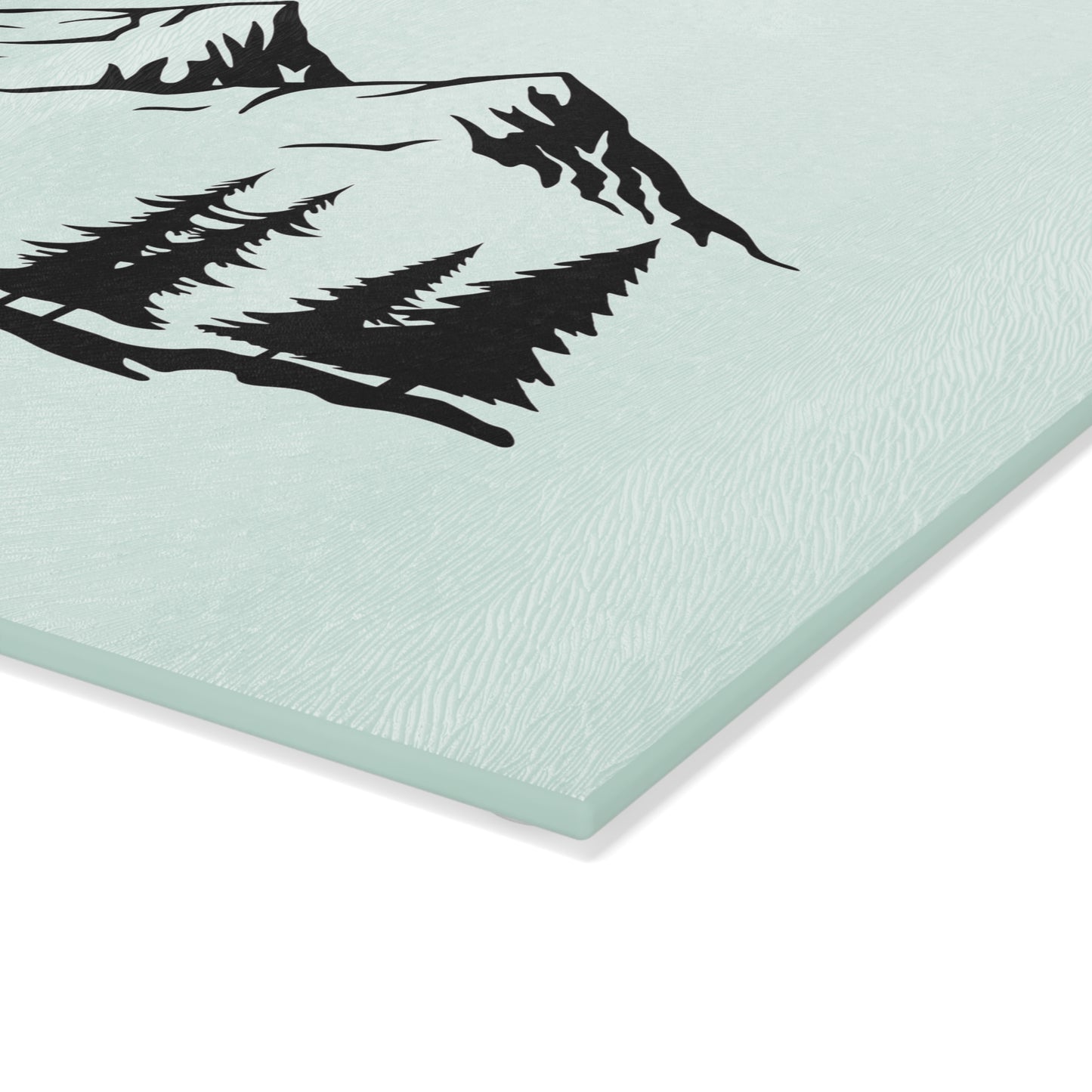 Mountain Cycling Glass Cutting Board - Minimalist Bike & Nature Design, Cycling Kitchen Decor Gift