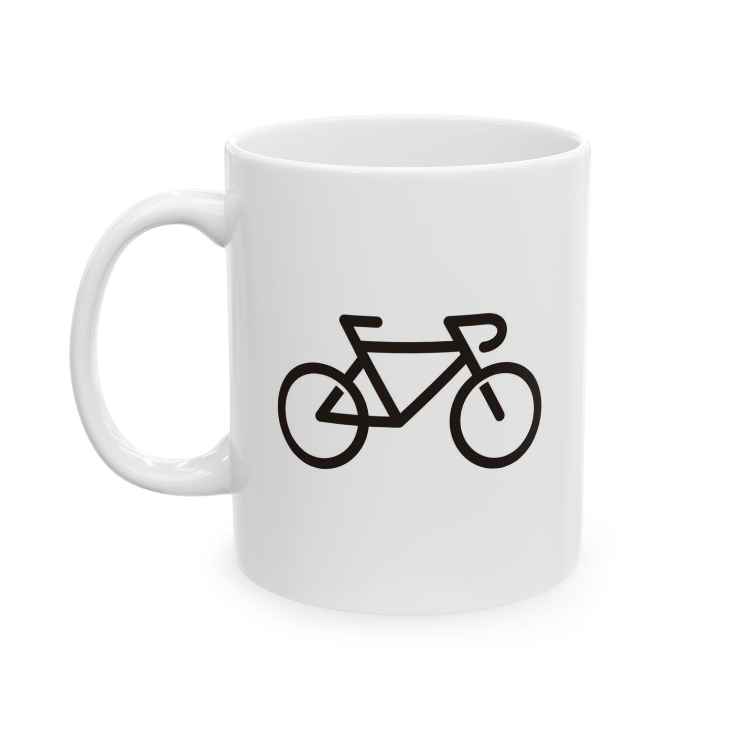 Simple Ride Icon Mug | Minimal Bicycle Symbol Art | Everyday Coffee Ease