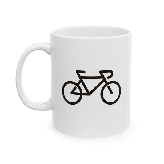 Simple Ride Icon Mug | Minimal Bicycle Symbol Art | Everyday Coffee Ease