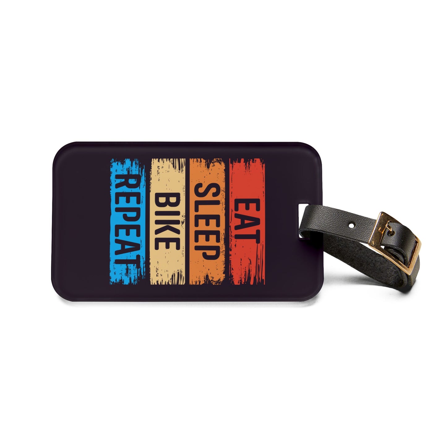 Eat Sleep Bike Repeat Luggage Tag - Cycling Travel Accessory, Bike Lover Gift, Vintage Cycling Quote