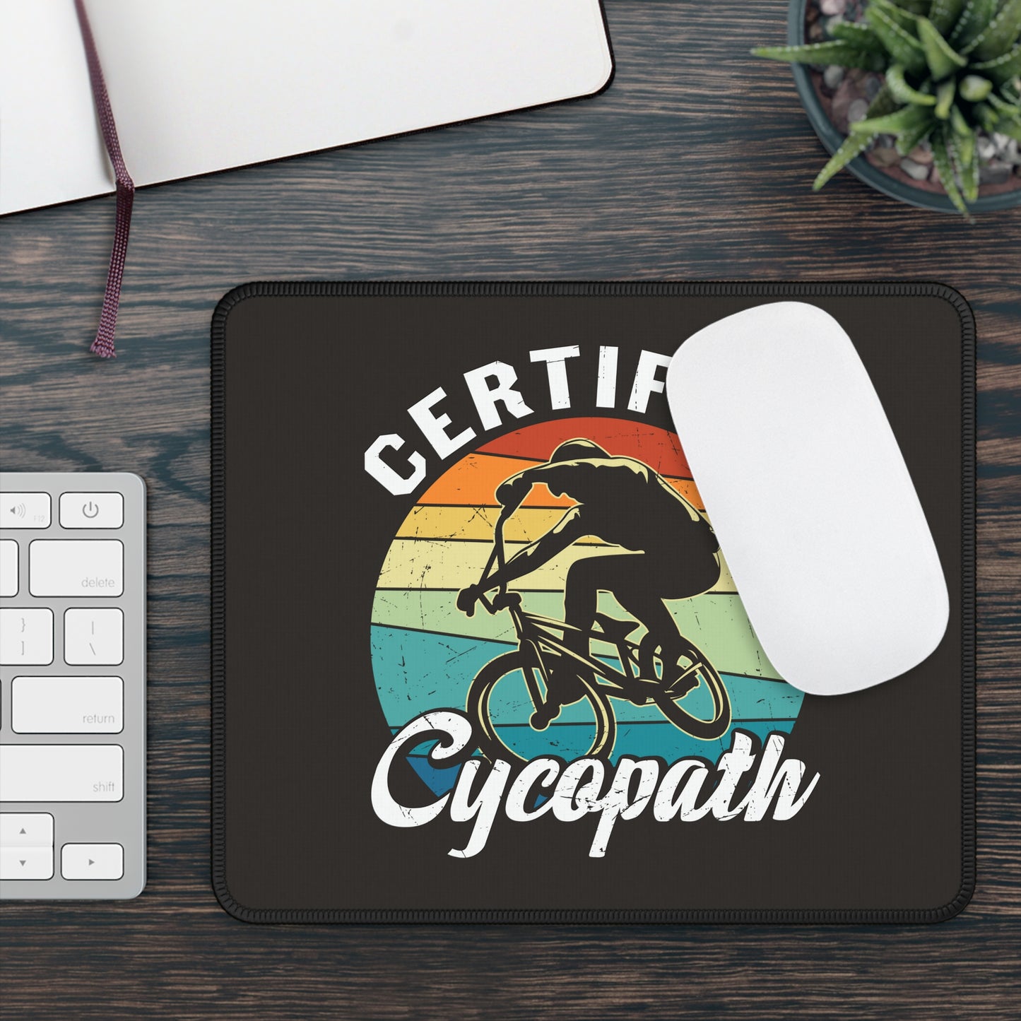 Certified Cycopath Mouse Pad - Retro Cycling Desk Decor